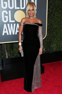 BEVERLY HILLS, CA - JANUARY 07: 75th ANNUAL GOLDEN GLOBE AWARDS -- Pictured: Actor Mary J. Blige arrives to the 75th Annual Golden Globe Awards held at the Beverly Hilton Hotel on January 7, 2018. (Photo by Neilson Barnard/NBCUniversal/NBCU Photo Bank via Getty Images)